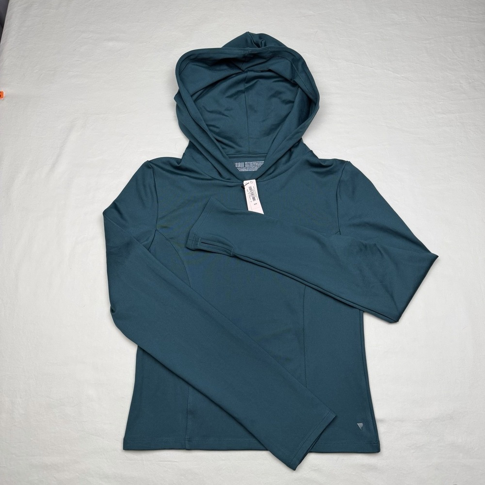 NWT Victoria's Secret Hoodie Sz. M On Point Flow Pullover Active Wear Dark Teal
